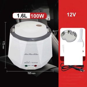 1.6L Car Rice Cooker 12V/24V Electric Lunch Portable Food Warmer Multi-function Electric Cooking Pot Automatic Keep Warm
