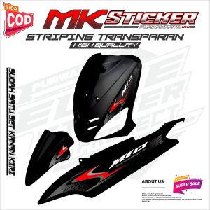 STRIPING VARIASI TRANSPARAN YAMAHA MIO SPORTY OLD SMILE STICKER