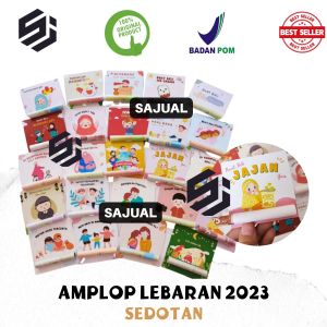 SAJUAL - Amplop Lebaran Sedotan 1 Pack isi 10 Pcs - Amplop Ampau - Ampo - Angpao Custom - Amplop THR Idul Fitri