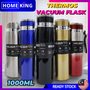 HOMEKING | 1000ML Thermos Bottle Cup 316 Stainless Steel Large Capacity Double Layer with Rope SUS 316 Stainless Steel Water Bottles Portable Home Office Thermos Vacuum Flask Coffee Cup