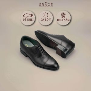 Giày Tăng Chiều Cao 6CM Grace Saigon Oxford 008 Màu Nâu Siêu Nhẹ BIG SIZE ( 34 - 43 )
