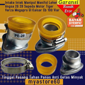 Intek Intake Manipul Manifol Leher Angsa Miring Karbu Pe Pwk Pwl Cpo Ride It 26 28 Sepeda Motor Tiger MegaPro Gl Cb Verza Viar Kaisar