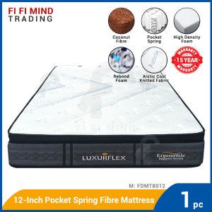 ForeLax LuxurFlex 12 Inch Pocket Spring Arctic Cool Knitted Fabric Foam Encased Mattress Super Single Queen King Size