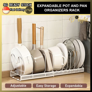 Expandable Pot and Pan Organizers Rack Retractable Pot Lid Storage Holder