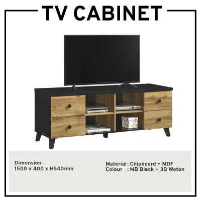 TV Cabinet TV Console TV Media Rack Living Hall Cabinet Media Storage Cabinet TV Stand 150CM