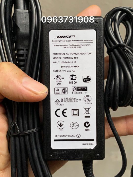 Caricatore Bose Soundlink Mini Alimentatore 12V 1A Per Bose SoundLink Mini - Cavo 1m | Ricarica Altoparlanti Caricatore DC 5.5x2.1mm