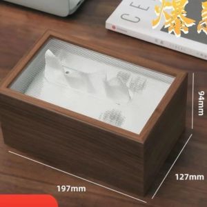 ABS Japanese Style Simple Wooden Tissue Box Paper Commercial Hotel Restaurant Storage Box Home Décor 纸巾盒