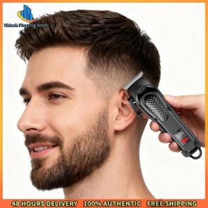 Vktech High-Quality Mens Hair Clipper with LED Display Professional Grooming Device Rechargeable and Cordless Black