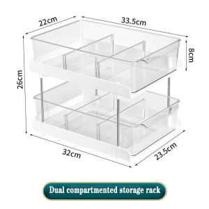 2/3 Layer Shelf Drawer Style Organizer Countertop Rack with Acrylic Desktop Makeup Storage