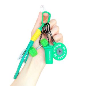 NEEUJ โดปามีน พวงกุญแจแผ่นบาร์เบล แก้วน้ำ ถอดออกได้ จี้ซีรีส์ฟิตเนส ของตกแต่งกุญแจรถ กระเป๋าเสน่ห์ ห่วงกุญแจดัมเบลจำลอง ฟิตเนสโปรเพิล