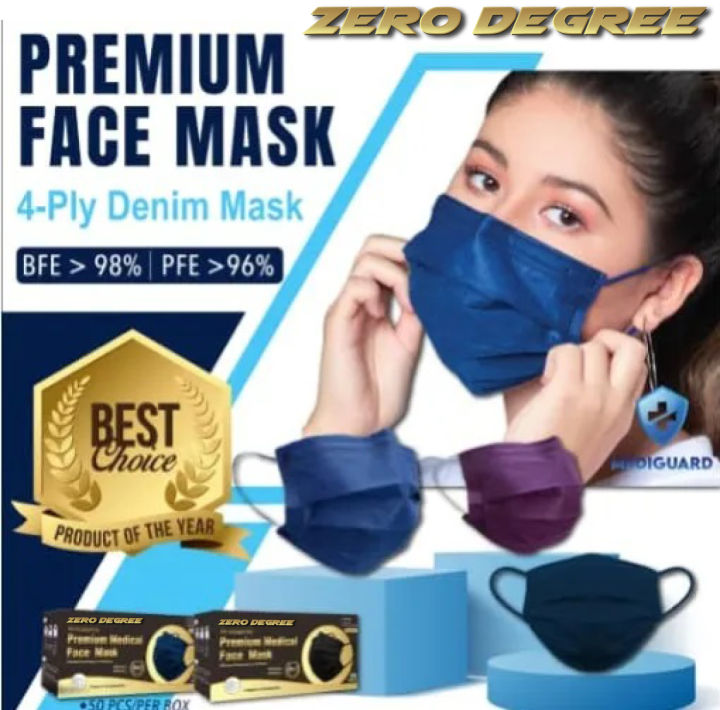 Zero Degree 50pcs Full Black colour 3ply Mask Face Mask 4ply 50pcs