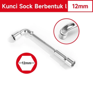 X-Tools Kunci Sok L 2 Way / Kunci Shock Allen 8 10 12 14mm - Double Sok Hex Key Wrench