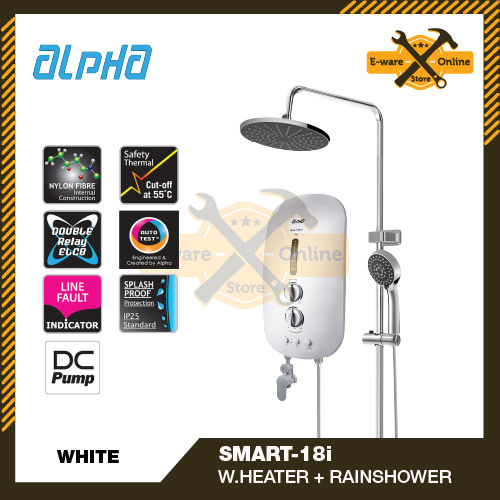Alpha Water Heater with DC Pump Alpha Smart18i Rain Shower Heater