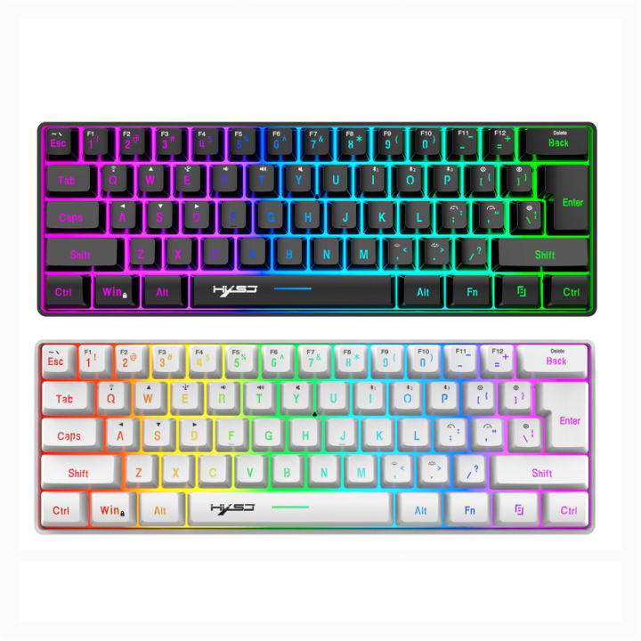 gdjdgthd L500 Gaming 61 Keys Compact Wired/Wireless Connection Computer ...