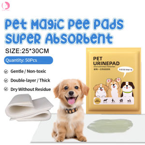50pcs Pet pee Pad Dog Cat Pee Training Pad Pad Disposable Fast-Absorbent Magic Pee Pad Pet Wee Pee Poop Diaper 25*30cm