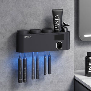 New wall-mounted intelligent toothbrush holder disinfector intelligent bathroom toothpaste extruder for automatic disinfection of bathroom accessories