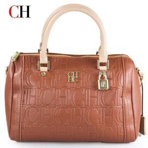 CH Boston Bag Women Metal Lock Handbag Double Top Handle Detachable Crossbody Strap Daily Travel Ladies Shoulder Bag