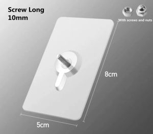 🇸🇬【SG stock】Wall Hook Heavy Duty No Drill Screw Stick-On Punch Nail Screw Super Sticky Strong Home Living Adhesive Magic Wall Hook Hanger Punch-Free Non-Marking Screw Stickers Wall Picture Hook Invisible Traceless Hardwall Drywall Picture Hanging