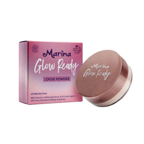 RAYA ♛ MARINA Glow Ready Loose Powder UV Protection 15g | Lazada Indonesia