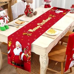 TX💓🧧🏮 ผ้าปูโต๊ะลายคริสต์มาสตกแต่งเทศกาลคริสต์มาสสำหรับตกแต่งบ้านสไตล์คริสต์มาสของตกแต่งโต๊ะ2025วันคริสต์มาสของขวัญปีใหม่ที่มีความสุข