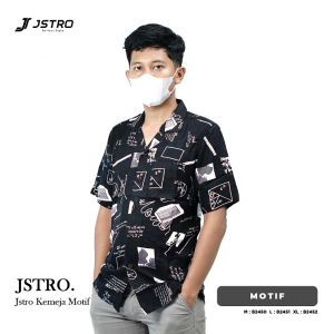 Jstro Kemeja Pendek Motif 6 Black