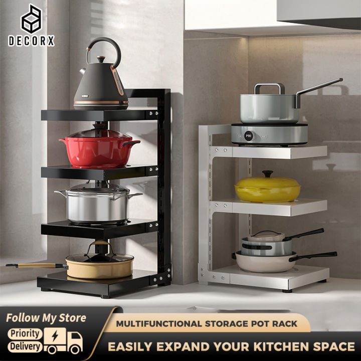 DecorX Kitchen Rack 2-7 Layers Pots & Pans Rack Organizer Adjustable ...