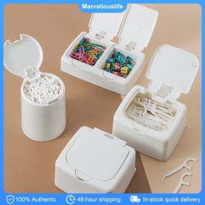 Desktop Small Item Storage Box Press on Swab Cottons Holder Case Container Sundries Classification Box