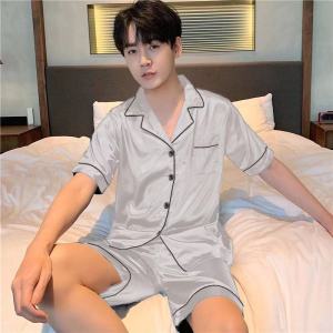 Đồ Ngủ Nam Vải Viscose Chất Lượng Tốt Đồ Ngủ Mỏng Ngắn Tay Và Ngắn Mùa Xuân Hè Đồ Mặc Nhà Màu Trơn Trẻ Trung Bộ Ngoại Cỡ