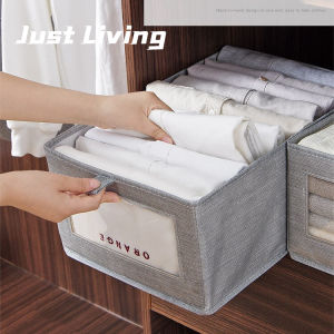 JustLiving Tủ quần áo có thể gập lại Hộp sắp xếp quần áo Hộp đựng đồ lót bằng vải không dệt bền Hộp đựng đồ lót Ngăn kéo tiết kiệm không gian Tủ đựng quần áo Hộp đựng đồ