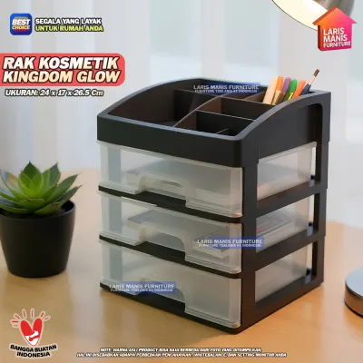 Rak Kosmetik Laci Kosmetik Plastik 3 Susun Rak Makeup Organizer Rak Beauty Wadah Makeup