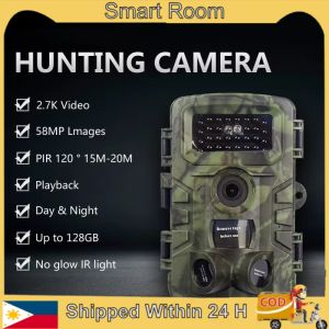 58MP 1080P Hunting Trail Camera with Night Vision Hunting Camera 3 PIR Sensors IP66 Waterproof Infrared Outdoor Camera for Tracking Wildlife Activity