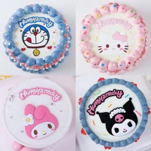 Ready Stock 3D Soft Clay Cake Topper Happy Birthday Day Anime Figures Gifts for Children Cartoon Sanrio Kuromi Doraemon Cake Decoration