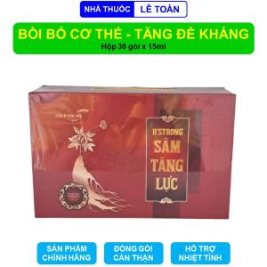 Nước sâm tăng lực Hstrong giúp bồi bổ cơ thể tằng cường sức đề kháng giảm mệt mỏi - Hộp 30 gói