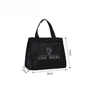 Oxford Cloth Insulated Lunch Bag Reusable Waterproof Thermal Lunch Bag Tote Bag with Handle