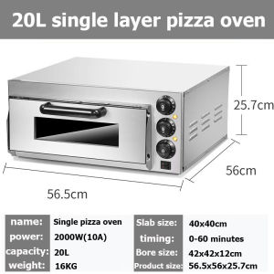 XINHONG Gas Pizza Oven Countertop Stainless Steel Pizza Maker with 12 Inch Round Pizza Stone Portable Pizza Stove for Party Outdoor Cooking Commercial/Home