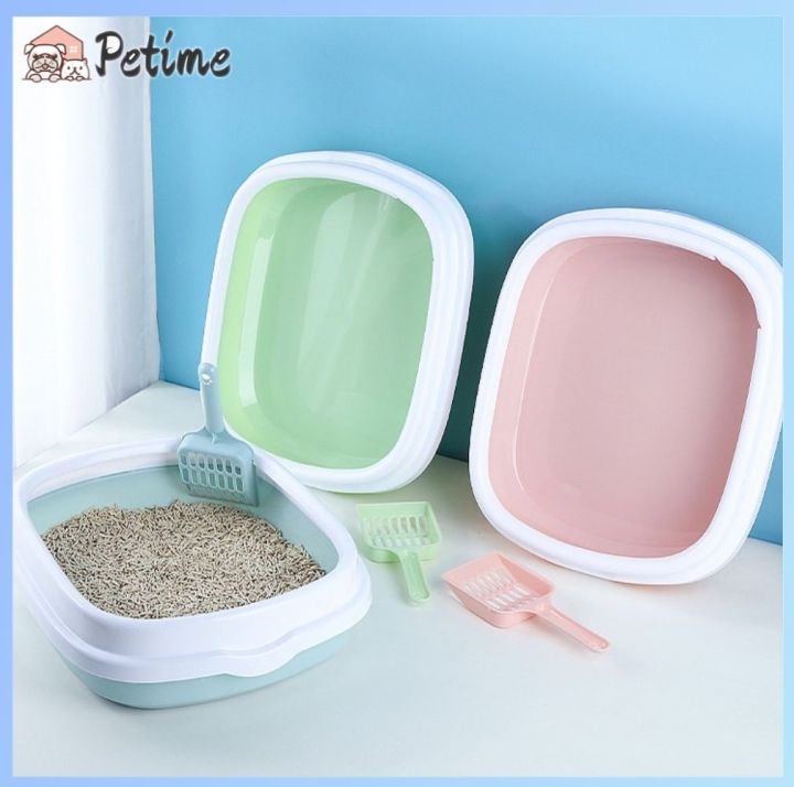 Petime Cat Dog Tray SandBox Home Toilet with Scoop Plastic Anti Splash ...