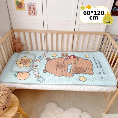 Baby Cooling Mattress Set with Pillow Breathable Machine Washable Cot Bed Mat Tilam Bayi Sejuk