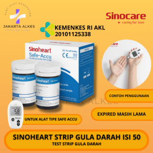 Sinocare Strip Gula Darah Sinoheart Safe-Accu /Strip Glukosa Safe Accu