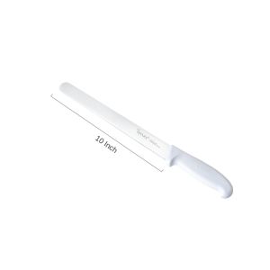 QWARE Stainless Steel Straight Edge Slicing Knife (Black/White) (10/12 inch)