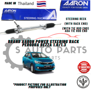 PERODUA BEZZA 1.0/1.3 POWER STEERING GEAR RACK -BRAND 100% AARON ADA TIE ROD END