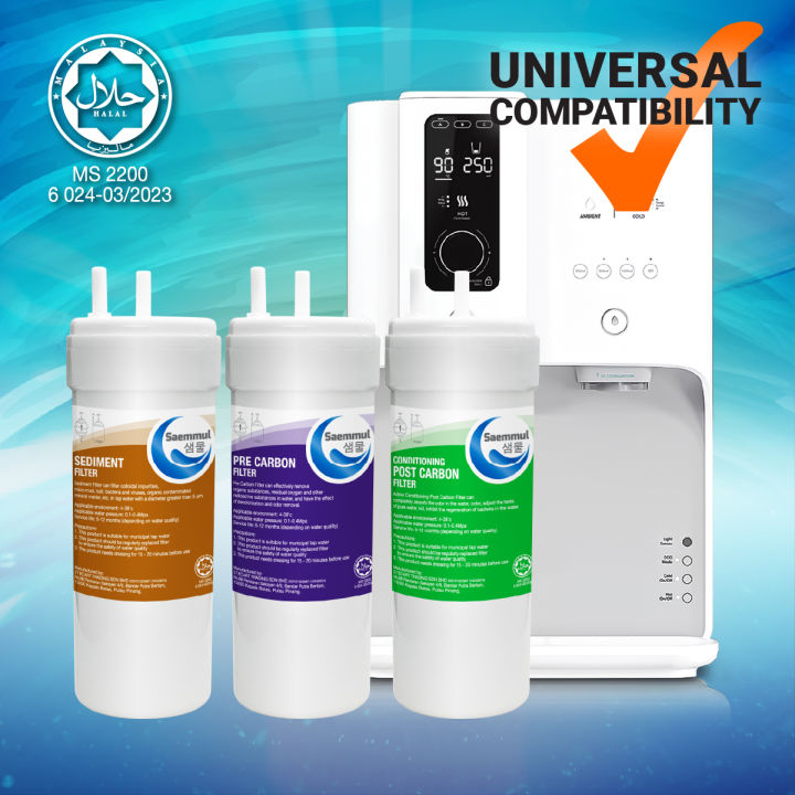 (HALAL CERTIFIED FILTER) KOREAN SAEMMUL 6” 3 STAGE U TYPE MINERAL WATER