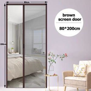 Aluminum Alloy Screen Door Anti Mosquito Folding Screening Door Punch-Free Self-Adhesive Sliding