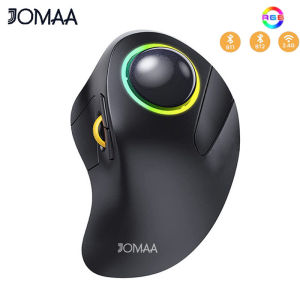 Jomaa Mới con chuột có bi xoay Kép Bluetooth + 2.4G Trackball Chuột công thái học chuột không dây có thể sạc Gamer 1600DPI Chuột chơi game Cho Kinh Doanh Văn Phòng Và Nhà
