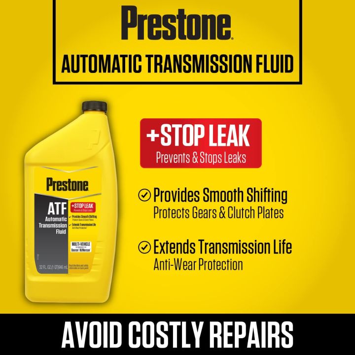 PRESTONE 🇺🇸 MULTIVEHICLE ATF + STOP LEAK (946ML) Lazada