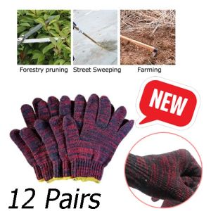 12pairs construction site handling wear-resistant cotton gloves