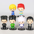 HUNTER×HUNTER Gon Freecss killuo Zoldyck Kurapika Leorio hisoka Chrollo luciffer figures PVC collect doll surprise gift 6 pcsset. 