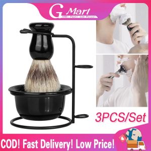 ⭐【LazTop Seller】Shaving Brush Stand & Bowl Set Metal Shaving Brush Holder Soap Bowl Mug Plastic for Men Beard Removal Tools Shaving Tools Sets Shaving-Brush-Stand