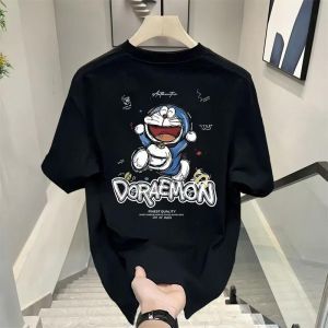 2025 Doraemon Anime Pure Cotton Summer Fashion Brand Regular Casual Cotton Short Sleeve T-shirt