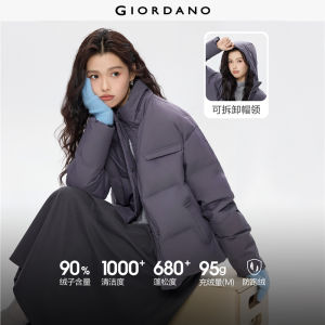 Giordano Women Detachable hood duck down jacket Free Shipping 05375722