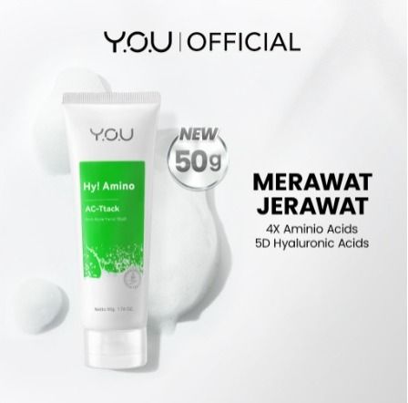 YOU Hy! Amino Facial Wash 50g | Anti Acne Sabun Cuci Muka Facial Wash Untuk kulit Berjerawat 100% Original YOU